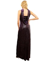 Hotsquash London Women's Cowl Back Maxi Sequin Velvet Dress