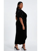 Quiz Women's Velvet Wrap Midi Dress