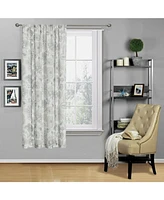 GoodGram Kate Aurora Shabby Chic Floral Jacobean Sheer Single Tie Up Window Curtain Shade, 42in. W x 63in. L, Gray