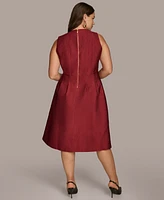 Donna Karan New York Plus Jacquard Fit & Flare Dress