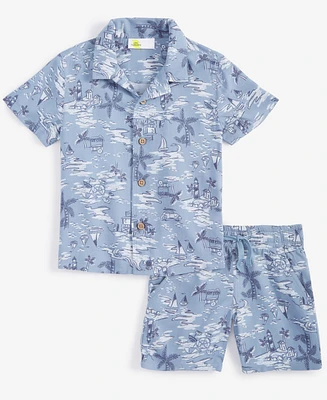 Epic Threads Toddler Boys Scenic Short Sleeve Shirt & Print Shorts Set, Created for Macy's