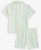 Epic Threads Toddler Boys Cabana Stripe Woven Short-Sleeve Shirt & Shorts Set, Created for Macy's