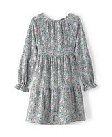Lands' End Big Girls Plus Long Sleeve Tiered Knit Dress