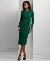 Lauren Ralph Women's Jersey Long-Sleeve Cocktail Dress