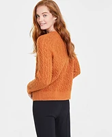 On 34th Women's Cozy Cable-Knit Crewneck Sweater, Created for Macy's