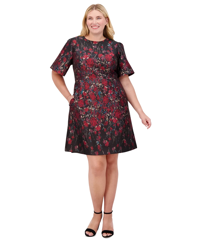 Vince Camuto Plus Brocade Fit & Flare Dress