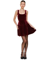 Avec Les Filles Women's Velvet Fit & Flare Mini Dress