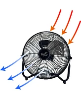 Vie Air 12 Inch High Velocity All Metal Tilting 3 Speed Floor Fan