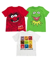 Disney Toddler Boys Muppets Kermit the Frog Rowlf Dog Animal Gonzo 3 Pack T-Shirts to