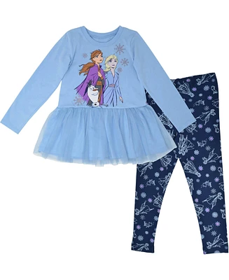 Disney Toddler Girls Frozen Elsa Anna T-Shirt and Leggings Outfit Set to