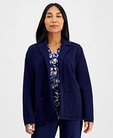 Ak Anne Klein Petite Open-Front Long-Sleeve Blazer Cardigan