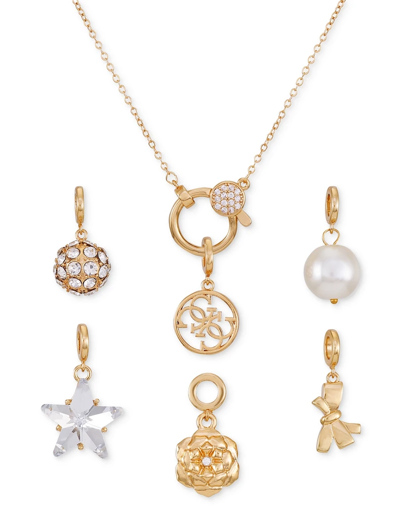 Guess Gold-Tone 6-Pc. Interchangeable Charm 18" Pendant Necklace