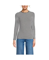 Lands' End Women's Petite Lightweight Jersey Skimming Long Sleeve Crew Neck T-shirt