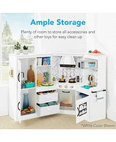 Best Choice Products Pretend Play Corner Kitchen, Ultimate Wooden Toy Set for Kids w/ 6 Accessories