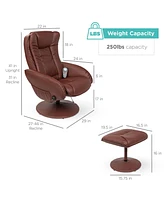 Best Choice Products Faux Leather Electric Massage Recliner Chair w/ Stool Ottoman, Remote Control, 5 Modes