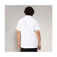 Men's Chalk White Embroidered Heathered Shirt