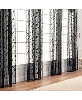 Chanasya Premium Embroidered Vine Curtains - Sheer for Living Room, Bedroom, Kitchen 52" x 84" White, 2 Panels