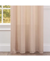 Chanasya Premium Beige Silky Velvet Textured Sheer Curtains