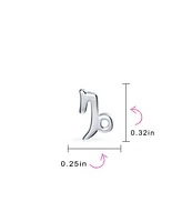 Bling Jewelry Tiny Simple Capricorn Astrology Horoscope Zodiac Stud Earrings .925 Sterling Silver