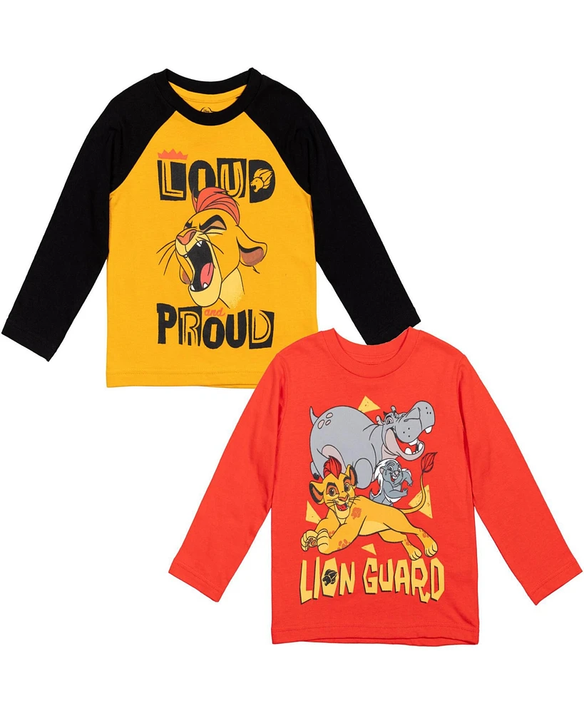 Disney Toddler Boys Toy Story Cars Lion King Guard Mickey Mouse 2 Pack Cosplay Long Sleeve T-Shirts to