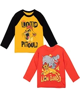 Disney Toddler Boys Toy Story Cars Lion King Guard Mickey Mouse 2 Pack Cosplay Long Sleeve T-Shirts to