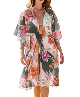 Cupshe Women's Floral Blossom Kimono Cover-Up