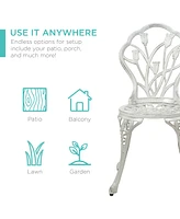 Best Choice Products 3-Piece Cast Aluminum Patio Bistro Furniture Set w/ Antique Finish