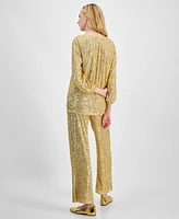 Jm Collection Women's Sequined Pull-On Pants, Created for Macy's