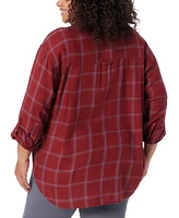 Gloria Vanderbilt Plus Amanda Oversized Plaid Shirt