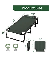 Sugift 4-Position Adjustable Folding Bed, Lounge Chair & Camping Cot with Pillow and Thick Mattress