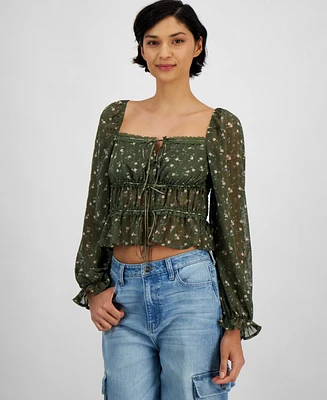 And Now This Women's Tie-Front Woven Top, Exclusively at Macy's
