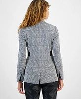 Bar Iii Women's Tweed Peak-Collar Blazer, Created for Macy's