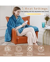 Caromio Twin Size Reversible Flannel Electric Heated Throw Blanket, 62" x 84"