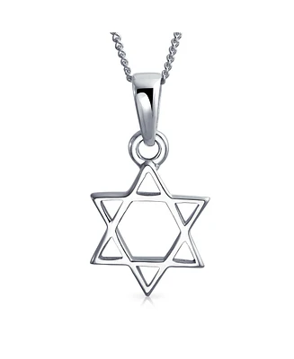 Bling Jewelry Unisex Hanukkah Magen Star of David Pendant Necklace Religious Judaic Jewelry for Women Bat Mitzvah .925 Sterling Silver