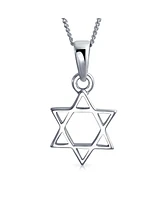 Bling Jewelry Unisex Hanukkah Magen Star of David Pendant Necklace Religious Judaic Jewelry for Women Bat Mitzvah .925 Sterling Silver