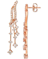 Le Vian Nude Diamond Dangling Drop Earrings (1 ct. t.w.) in 14k Rose Gold