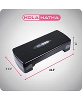 HolaHatha Aerobic Step Platform Exercise Fitness Equipment w/ Adjustable Height