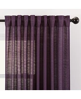 Chanasya Premium 2-Panel Faux Belgian Flax Textured Semi Sheer Curtains