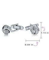 Bling Jewelry Twist Love Knot Woven Braided Cable Ball Shirt Cufflinks For Men Executive Groom Gift .925 Sterling Silver Hinge Bullet Back