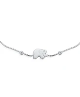 Bling Jewelry Delicate Zoo Animal Lucky Station Ball Beads Spacers Multi Charm Elephant Bracelet For Women .925 Sterling Silver 7.5 Inch