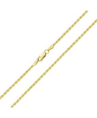 Bling Jewelry Unisex Solid Strong Yellow 14K Gold Twist Cable Rope Chain Necklace For Men Women Nickel-Free 2MM 16 18 20 22 24 Inch