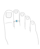 Bling Jewelry Sun Flower Blue Stabilized Turquoise Midi Thin Band Toe Ring Western Jewelry For Women .925 Silver Sterling Adjustable