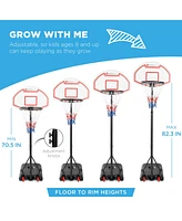 Best Choice Products Kids Height-Adjustable Basketball Hoop, Portable Backboard System w/ 2 Wheels