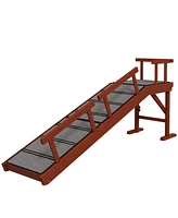 PawHut Wooden Dog Ramp with Removable Guardrails, Non-Slip