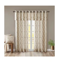 Madison Park Saratoga Fretwork Print Single Window Curtain Panel for Bedroom, Grommet Top Design Living Room