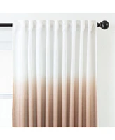 Chanasya Premium 2-Panel Gradient Ombre Faux Belgian Flax Semi Sheer Curtains