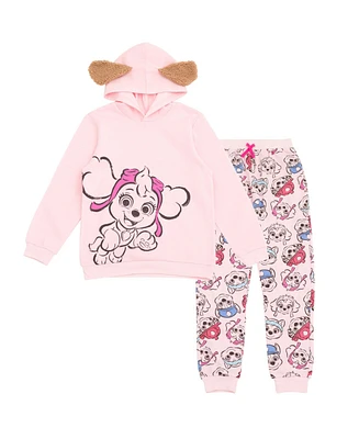 Paw Patrol Toddler Girls Fleece Cosplay Pullover Hoodie and Jogger Pants Outfit Set