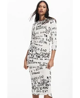 Desigual Women's Midi dress with phrase