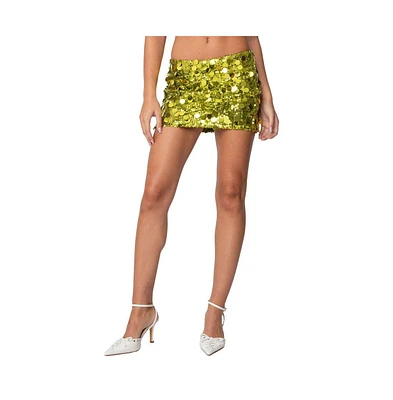 Edikted Women's Sabina Low-Rise Sequin Mini Skirt