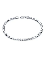 Bling Jewelry Mens Solid Heavy Strong Thick Franco Square Link Chain Bracelet 220 Gauge Rhodium .925 Sterling Silver Made In Italy